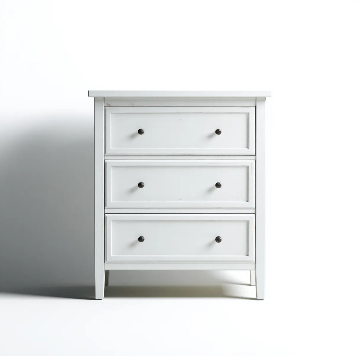 Komoda, 3 szuflady białe 80 x 40 x 90 cm prostokątna MDF