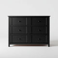 Komoda, 6 szuflad czarny 120 x 40 x 90 cm prostokątna MDF