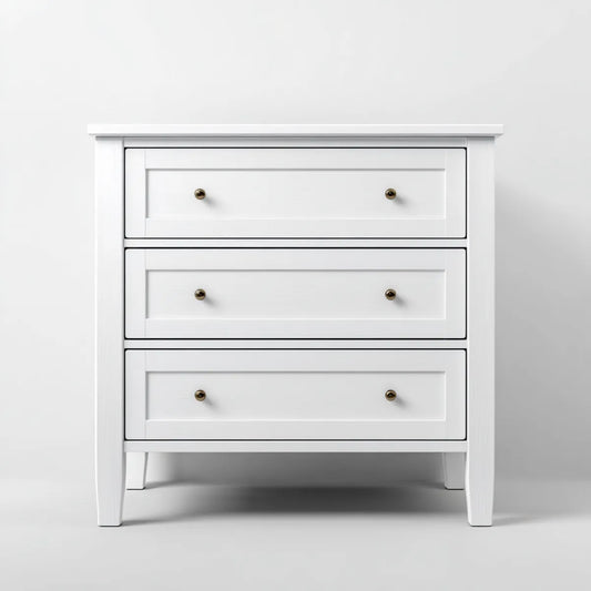 Komoda, 3 szuflady biały MDF 80 x 40 x 90 cm prostokątna