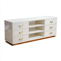 Komoda, Biała szuflada z 6 szufladami i 3 otwartymi przegródkami w MDF lakierowanym 180 x 45 x 75 cm prostokątnym