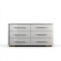 Komoda, 6 szuflady błyszczące szare szuflady z płyty MDF 160 x 45 x 80 cm prostokątne