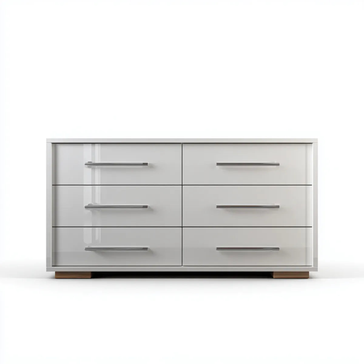 Komoda, 6 szuflady błyszczące szare szuflady z płyty MDF 160 x 45 x 80 cm prostokątne
