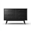 Komoda, 6 szuflad czarny prostokątna MDF szuflada 140 x 40 x 85 cm