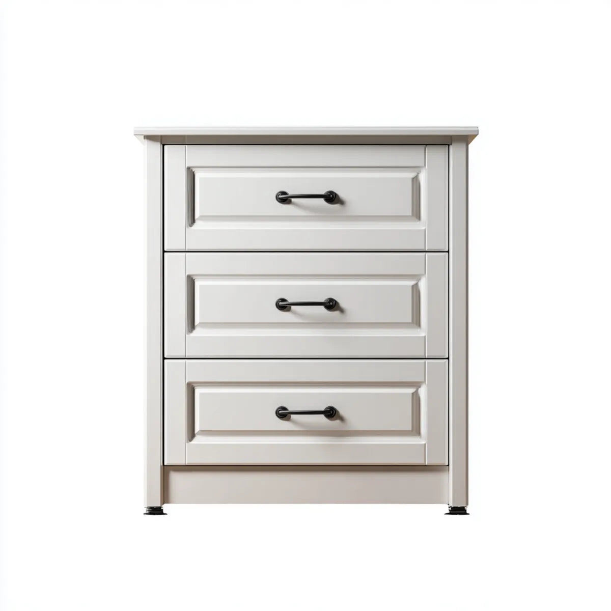Komoda, 3 szuflady białe szuflady sypialne MDF 80 x 40 x 90 cm prostokątne