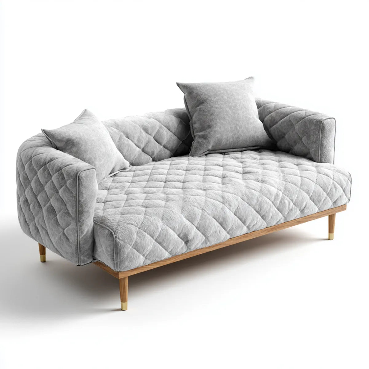 Sofa, 2 fotela szara 170 x 90 x 78 cm w poliestrowym pilotowanym szkle prostym