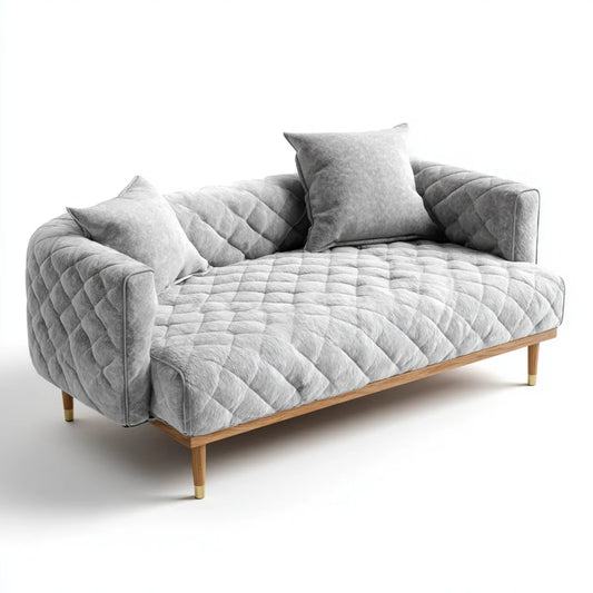 Sofa, 2 fotela szara 170 x 90 x 78 cm w poliestrowym pilotowanym szkle prostym