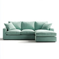 Sofa, 3 fotela z bezszwowym zielonym poliestrowym aksamitem 280 x 160 x 85 cm