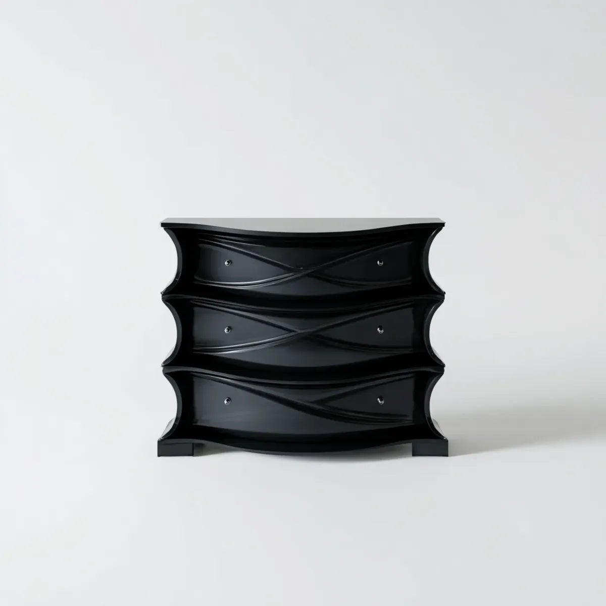 Komoda, Czarna szuflada 100 x 45 x 80 cm w 3 szufladach prostokątnych MDF