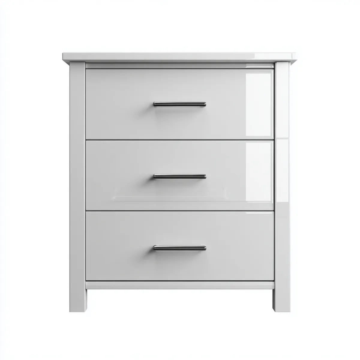 Komoda, 3 szuflady biały błyszczący prostokątna MDF 80 x 40 x 90 cm