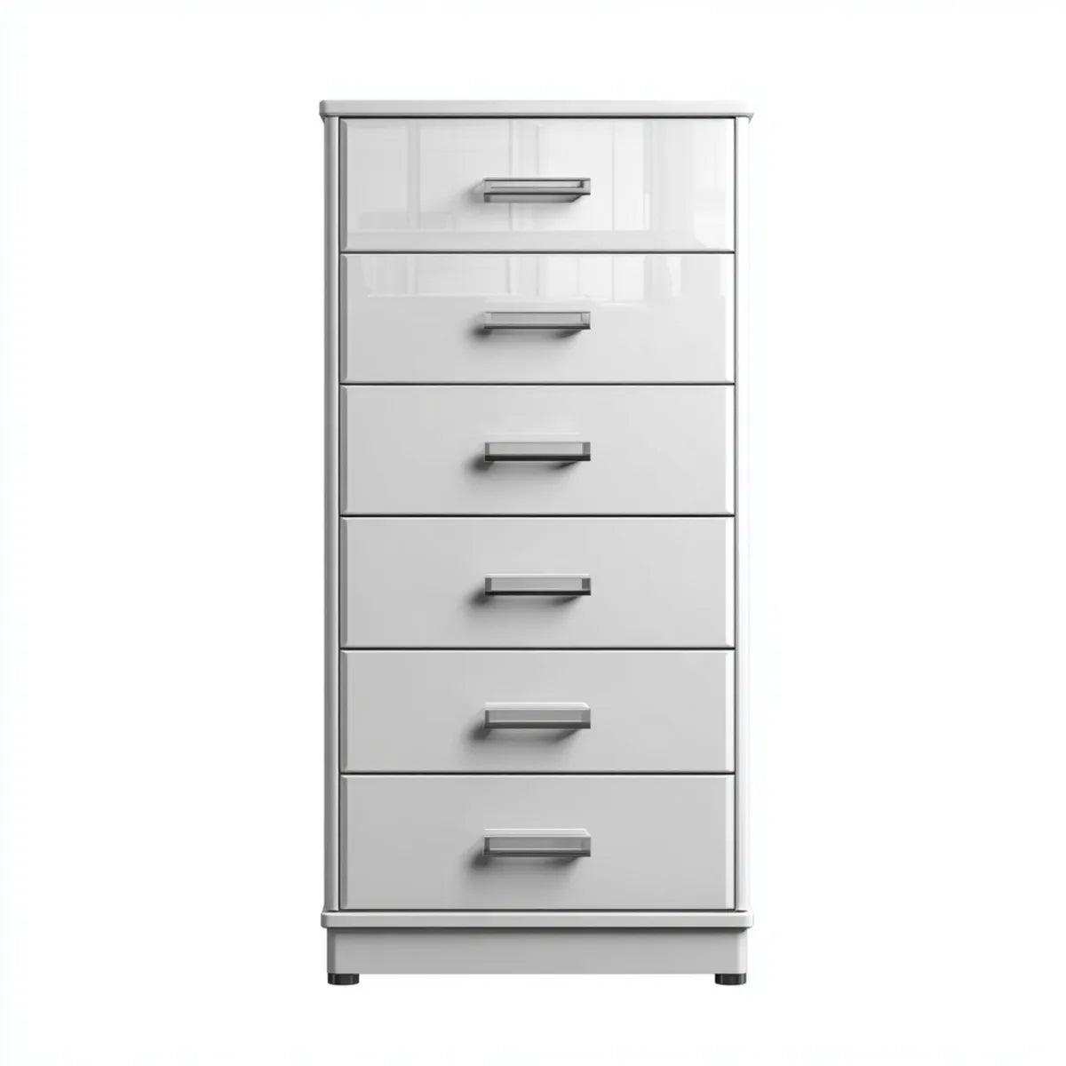 Komoda, 6 szuflady białe 60 x 40 x 120 cm w prostokątnym kształcie MDF
