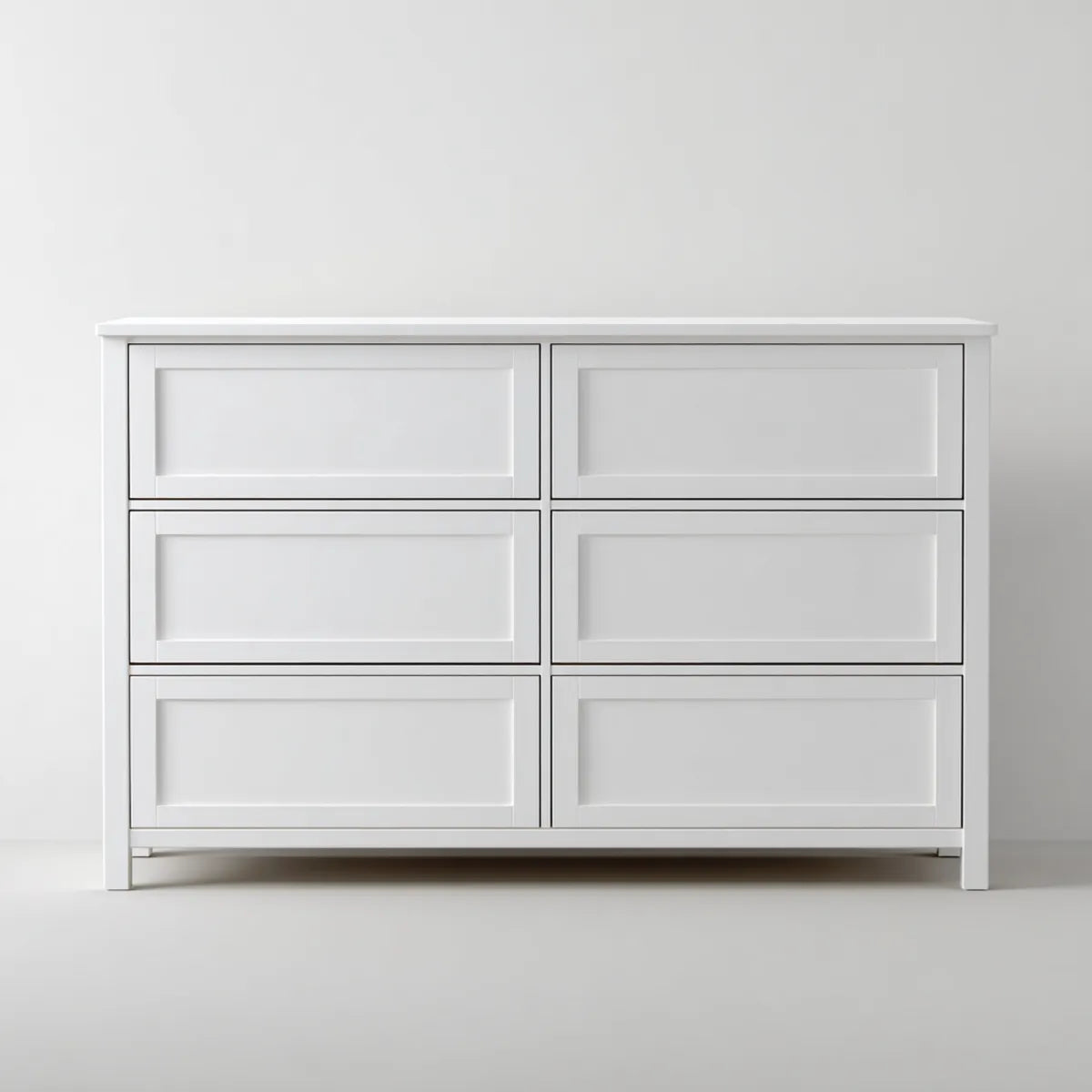 Komoda, 6 szuflady biały 160 x 48 x 96 cm prostokątna MDF