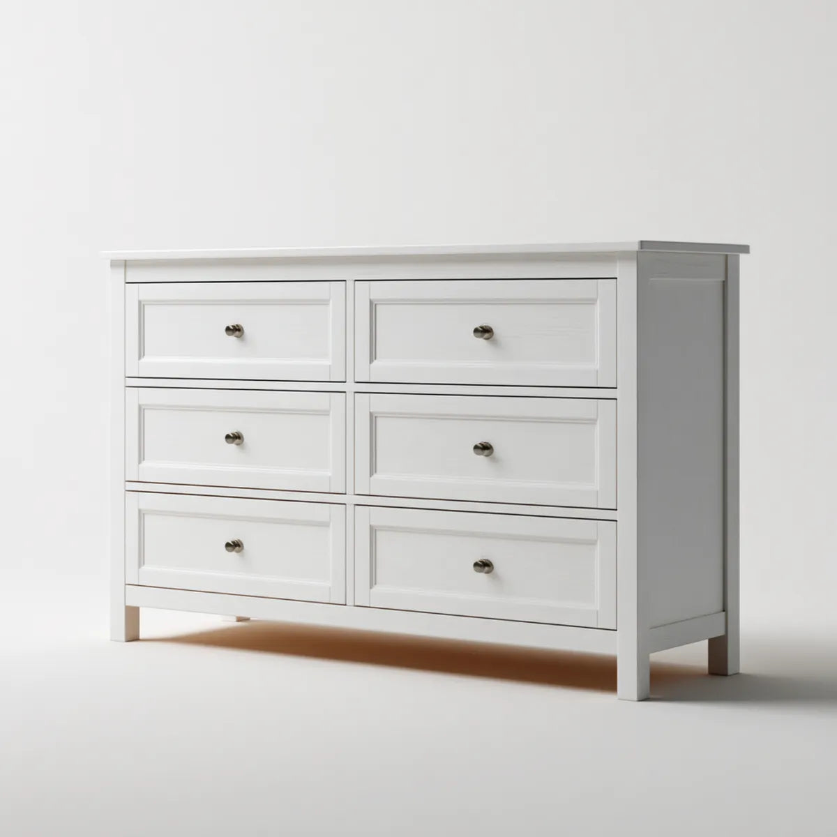 Komoda, 6 szuflady biały 120 x 40 x 90 cm prostokątna MDF