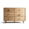Komoda, 6 szuflady w naturalnych sosny stałej 140 x 45 x 90 cm prostokątne