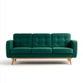 Sofa 3 miejsca ciemnozielone 190 x 80 x 85 cm poliestrowe szkło proste