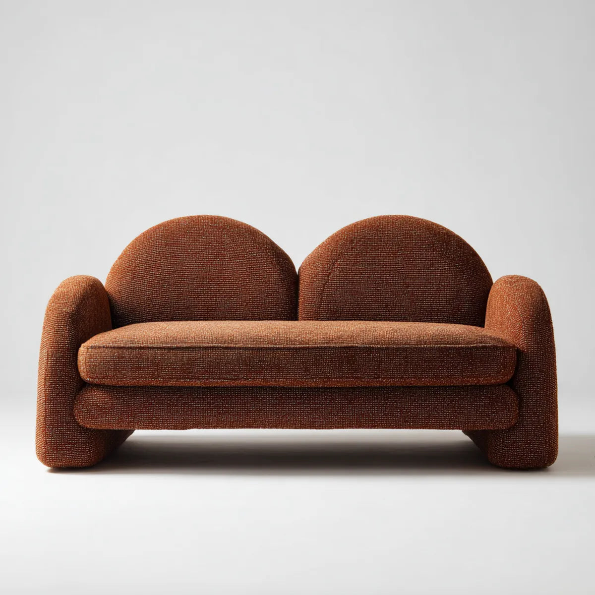 Sofa, 2 fotela z rdzą poliestrową o okrągłym kształcie 160 x 88 x 76 cm