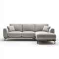 Sofa, 3-osobowa poliester prosty narożnik sofa szary kształt 280 x 160 x 85 cm