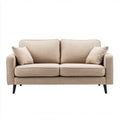 Sofa, Beżowa sofa w prostokątnym poliestrze 165 x 84 x 86 cm