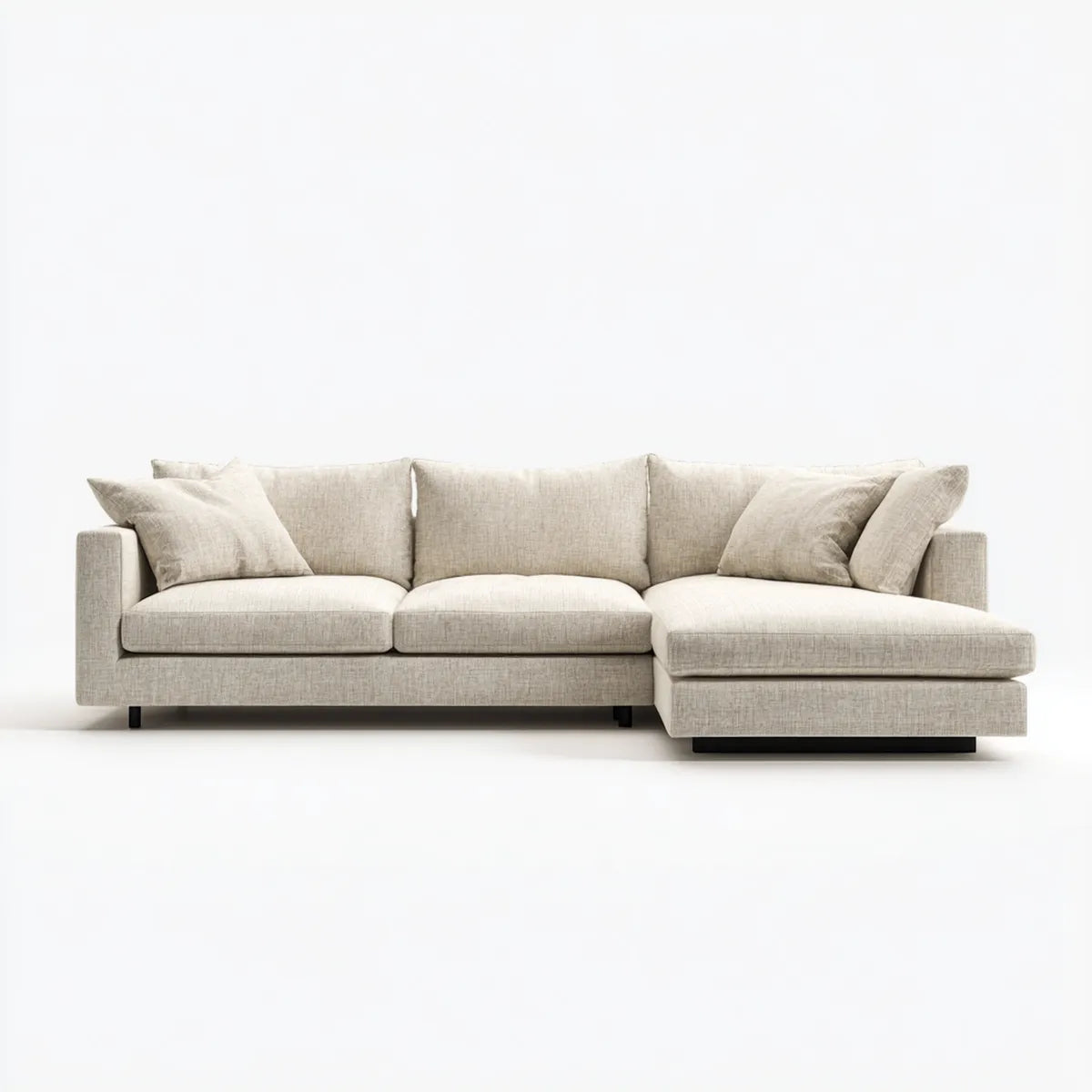 Sofa, 4 fotela poliestrowa beżowa sofa w kształcie 280 x 160 cm