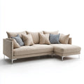 Sofa, 3 fotela rozkładana fotel beżowy 260 x 160 x 85 cm poliester z szezlongiem