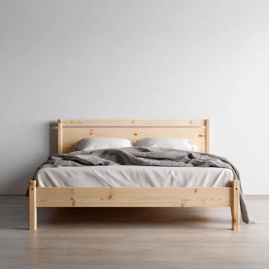 Łóżko podwójne lite łóżko z drewna Przyroda 160 x 200 cm z drewna sosnowego prostokątne