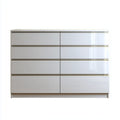 Komoda, 8 szuflady biały 160 x 45 x 90 cm prostokątna MDF