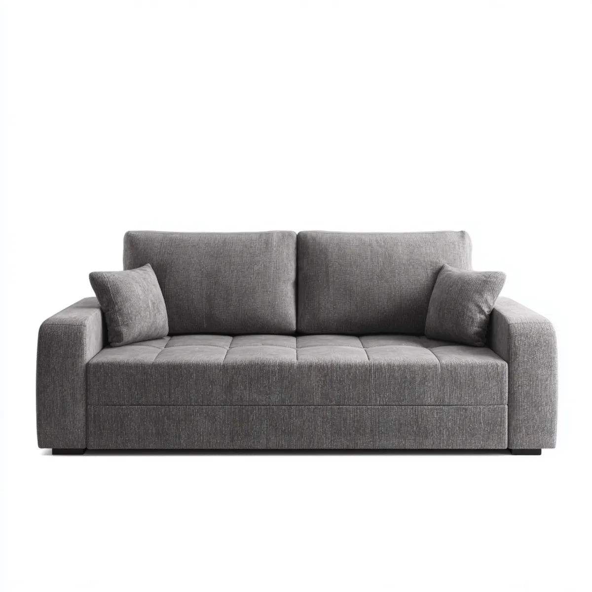 Sofa, 3 fotela poliestrowa prosta sofa szara 200 x 90 x 85 cm