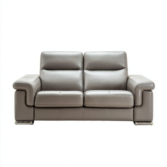 Sofa, Szara 2 fotela ze skóry syntetycznej PU 170 x 90 x 98 cm